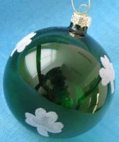 GREEN GLASS BALL W/ SHAM ORN 4 PC SET